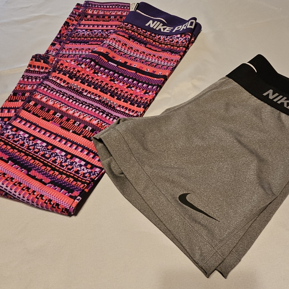 Nike Pro shorts and leggings